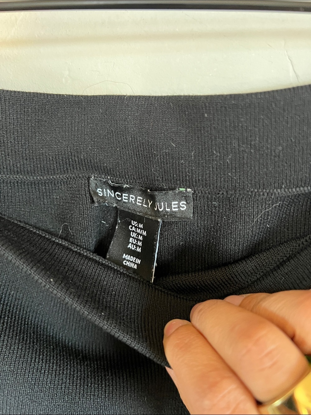 Sincerely Jules Black Mini Skirt with White Trim - Picture 2 of 4